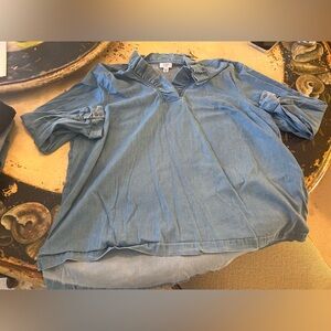 Crown & Ivy Top Chambray/Denim XXL